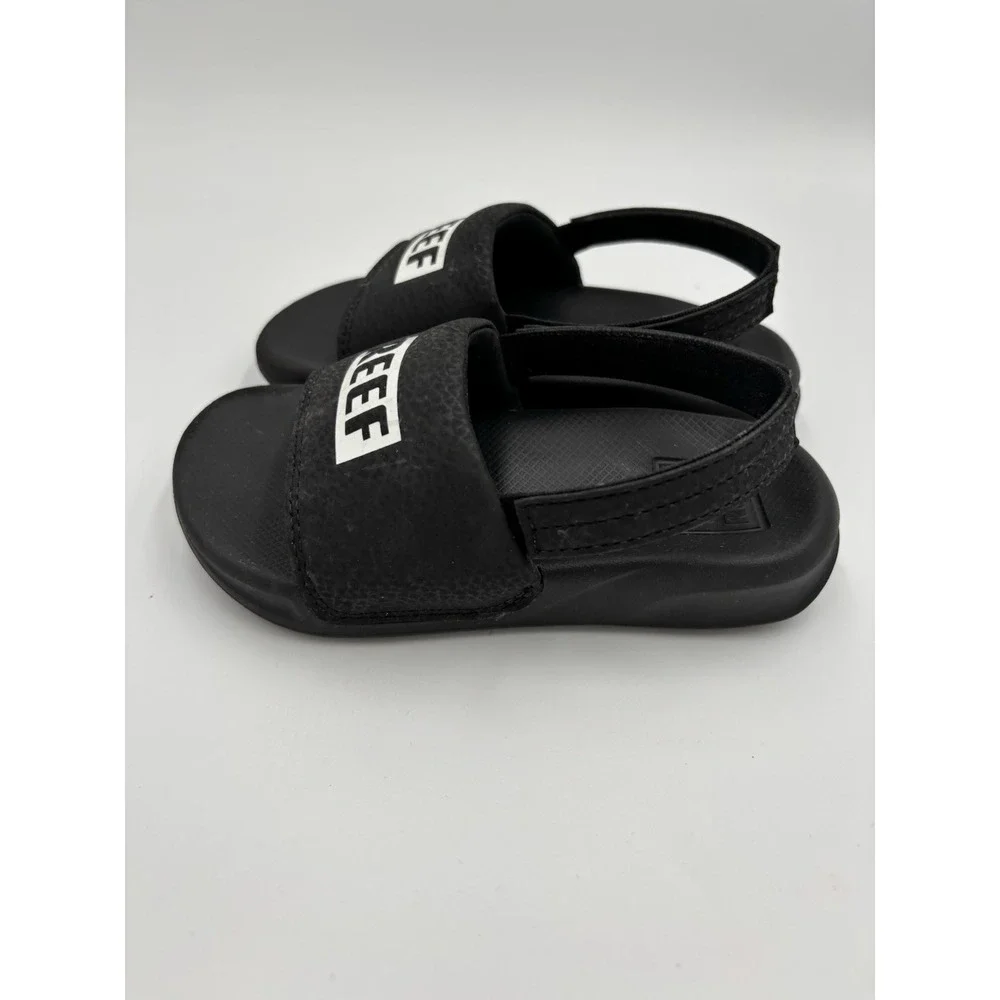 REEF KIDS' LITTLE ONE SLIDEs (INFANT/TODDLER) Sz 9 - Back strap comfort Black